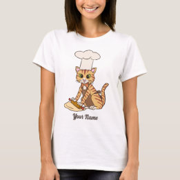 Baker Cat - Oranje Tabby Pastry Chef Cat Lover T-shirt
