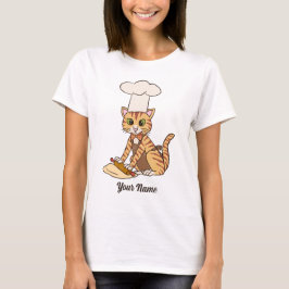 Baker Cat - Oranje Tabby Pastry Chef Cat Lover T-shirt