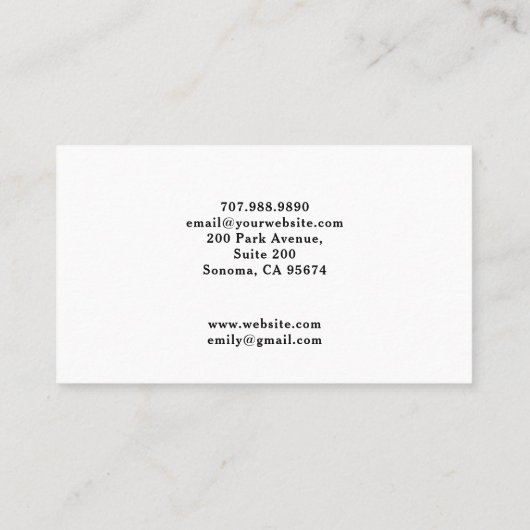 Baker Cateraar Tarot Kaart Visitekaartje (Achterkant)