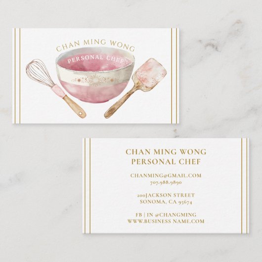 Baker Chef Caterer Visitekaartje (Voorkant / Achterkant)
