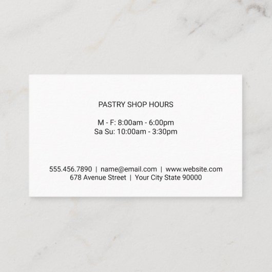 Baker | Chef | Culinaire Logo Visitekaartje (Achterkant)