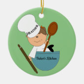 Baker Chef Design Ceramic Ornament (Voorkant)