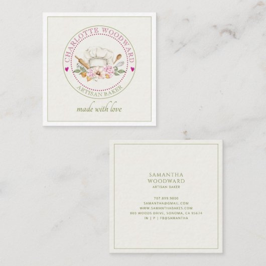 Baker Chefs Pet Visitekaartje (Voorkant / Achterkant)