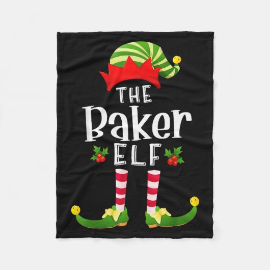 Baker Christmas Elf Matching Pajama X-mas Party  Fleece Deken (Voorkant)