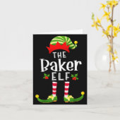 Baker Christmas Elf Matching Pajama X-mas Party  Kaart (Gele Bloem)