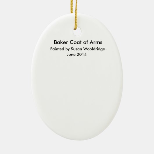 Baker Coat of Arms Ornament (Achterkant)