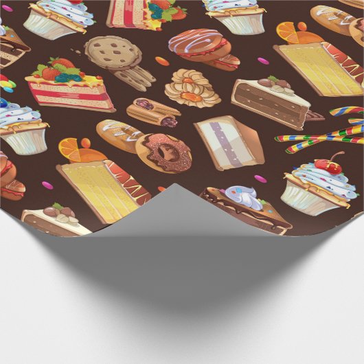 Baker Cook Chef Food Pattern Art Cadeaupapier (Hoek)