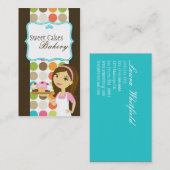 Baker Cup Kaarten Bakkerij Sweet Behandelt Visitek Visitekaartje (Voorkant / Achterkant)