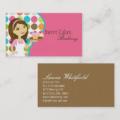 Baker Cup Kaarten Bakkerij Sweet Behandelt Visitek Visitekaartje (Voorkant / Achterkant)