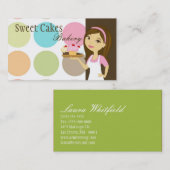 Baker Cup Kaarten Bakkerij Sweet Behandelt Visitek Visitekaartje (Voorkant / Achterkant)