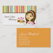 Baker Cup Kaarten Bakkerij Sweet Behandelt Visitek Visitekaartje (Voorkant / Achterkant)