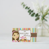 Baker Cup Kaarten Bakkerij Sweet Behandelt Visitek Visitekaartje (Staand voorkant)