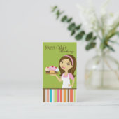 Baker Cup Kaarten Bakkerij Sweet Behandelt Visitek Visitekaartje (Staand voorkant)