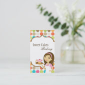 Baker Cup Kaarten Bakkerij Sweet Behandelt Visitek Visitekaartje (Staand voorkant)