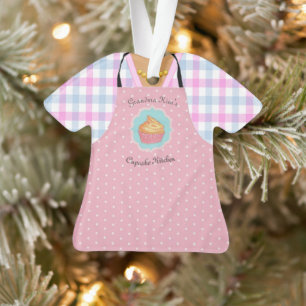 Baker Cupcake Apron gepersonaliseerd versieringsmi Ornament