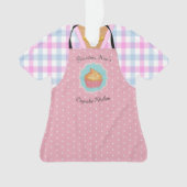 Baker Cupcake Apron gepersonaliseerd versieringsmi Ornament (voorkant)
