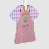Baker Cupcake Apron gepersonaliseerd versieringsmi Ornament (voorkant)