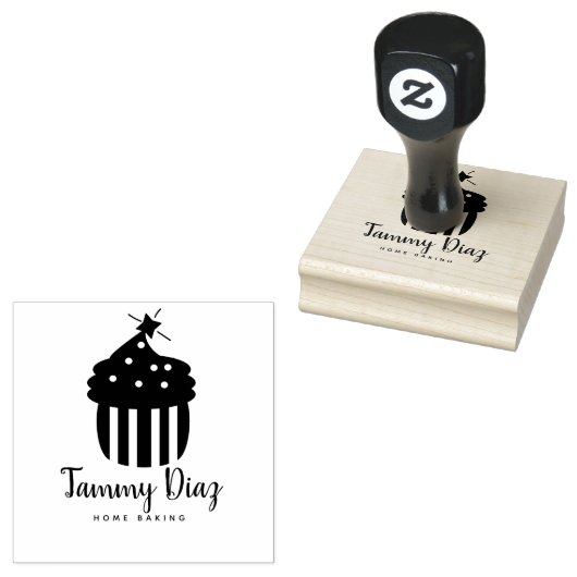Baker Cupcake Logo Rubberstempel (Gestempeld)
