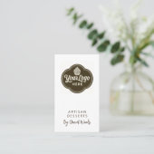 Baker Custom Logo Espresso Brown QR Code Visitekaartje (Staand voorkant)