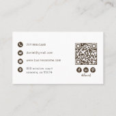 Baker Custom Logo Espresso Brown QR Code Visitekaartje (Achterkant)