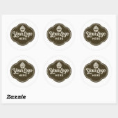 Baker Custom Logo Espresso Brown Round  Ronde Sticker (Vel)