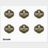 Baker Custom Logo Espresso Bruin Rond Ronde Sticker (Vel)