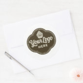 Baker Custom Logo Espresso Bruin Rond Ronde Sticker (Envelop)