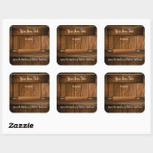 Baker Deegroller Rustiek Houten Productlabel Vierkante Sticker (Vel)