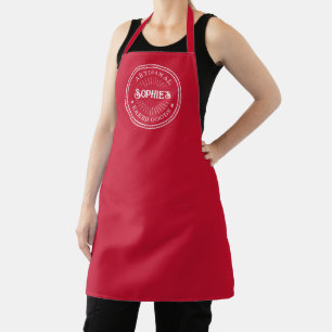 Baker Dessert Caterer Bakery Logo Red Schort