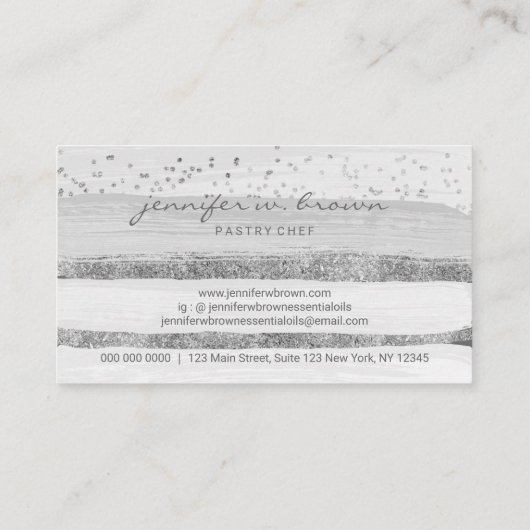 Baker Event Planner Glitter Grey Visitekaartje (Achterkant)
