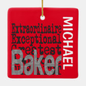 Baker Extraordinaire CUSTOM Ceramic Ornamed Keramisch Ornament (Achterkant)
