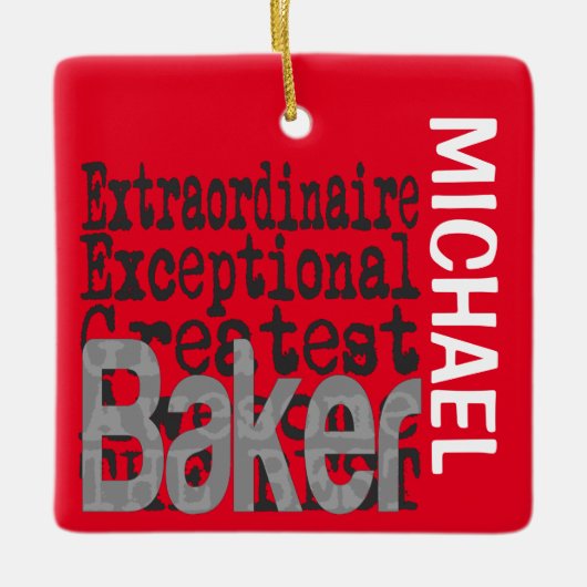 Baker Extraordinaire CUSTOM Ceramic Ornamed Keramisch Ornament (Voorkant)