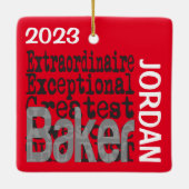 Baker Extraordinaire CUSTOM Keramisch Ornament (Achterkant)