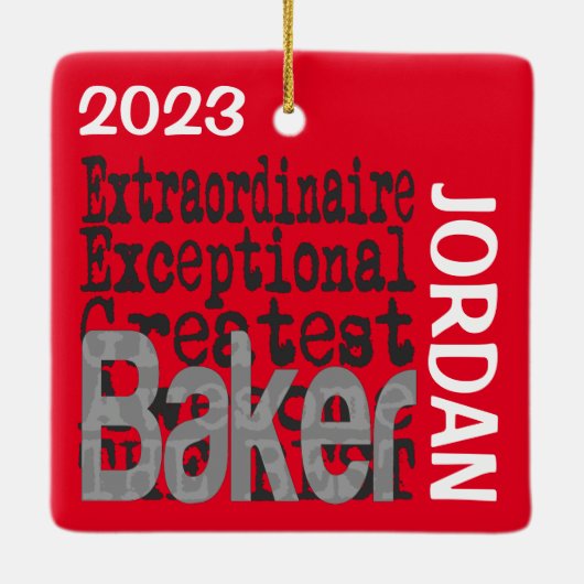 Baker Extraordinaire CUSTOM Keramisch Ornament (Achterkant)