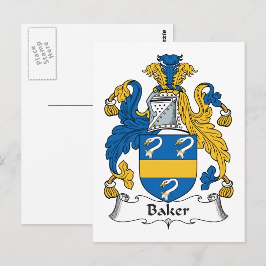Baker Family Crest Briefkaart (Voorkant / Achterkant)