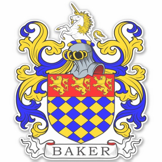 Baker Family Crest Sticker (Voorkant)