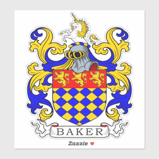 Baker Family Crest Sticker (Vel)