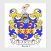 Baker Family Crest Sticker (Vel)