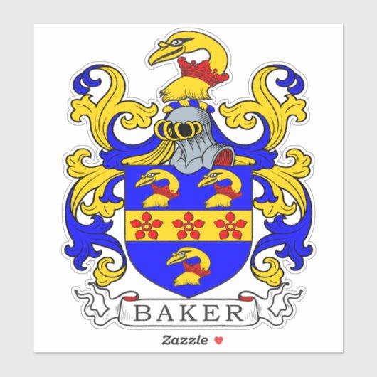Baker Family Crest Sticker (Vel)