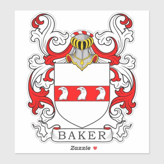 Baker Family Crest Sticker (Vel)