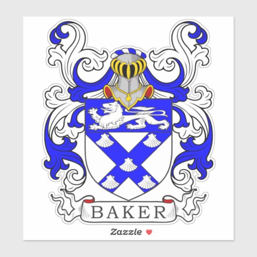 Baker Family Crest Sticker (Vel)