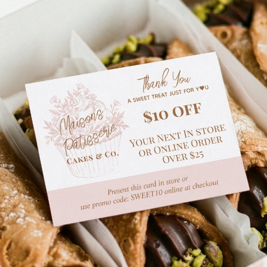 Baker Floral Cupcake Thank You Promo Code Bakery Kortingskaartje
