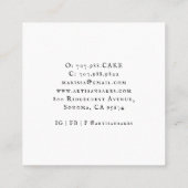 Baker Floral Waterverf Mixer Bakery Vierkante Visitekaartje (Achterkant)