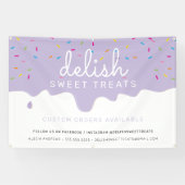 Baker Frosting Drip kleurrijke sprinkles Lila Spandoek (Horizontaal)
