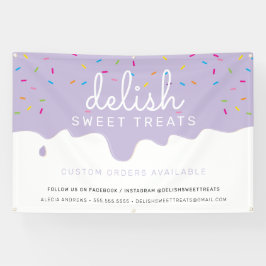 Baker Frosting Drip kleurrijke sprinkles Lila Spandoek