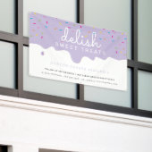 Baker Frosting Drip kleurrijke sprinkles Lila Spandoek (Buitenkant Gebouw)