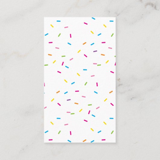 BAKER FROSTING DRUPPEL moderne kleurrijke sprinkle Visitekaartje (Achterkant)