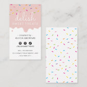 BAKER FROSTING moderne kleurrijke sprinkles blush Visitekaartje (Voorkant / Achterkant)