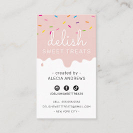 BAKER FROSTING moderne kleurrijke sprinkles blush Visitekaartje