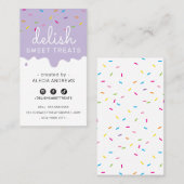 BAKER FROSTING moderne kleurrijke sprinkles paarse Visitekaartje (Voorkant / Achterkant)